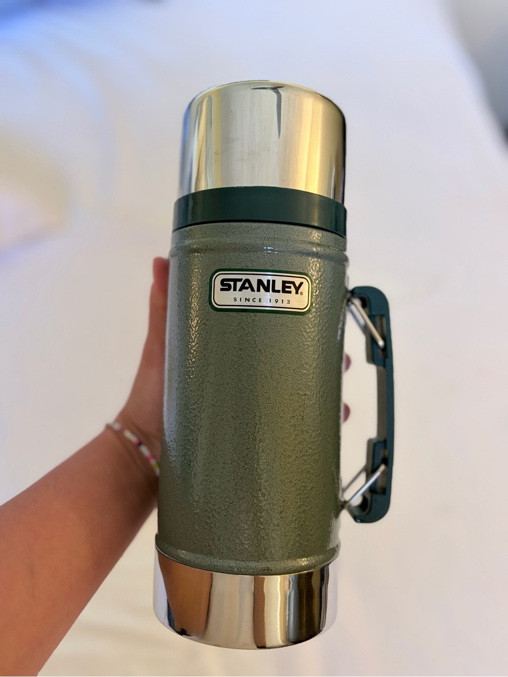 Vintage Stanley Aladdin 24oz Thermos – Classic Hammertone Green